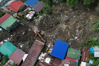 A Philippine town in the shadow of a volcano is hit by landslides it never expected