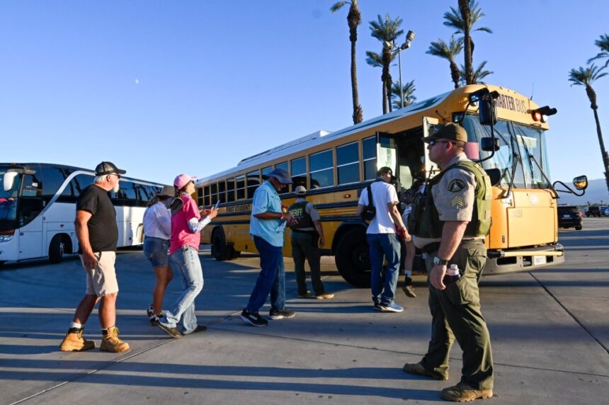 Trump Coachella rallygoers stranded in dark, miles from their cars after speech, reports say