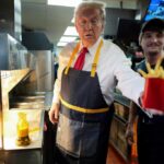 Trump works the fry station and holds a drive-thru news conference at a Pennsylvania McDonald’s