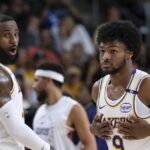 Will LeBron and Bronny James make history Tuesday? Lakers won't say