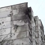 Damage in Kyiv as Russian drone debris rains down on Ukrainian capital