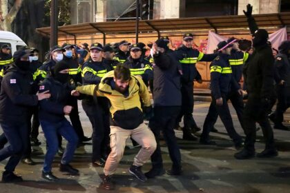 Georgian police break up anti-government protests