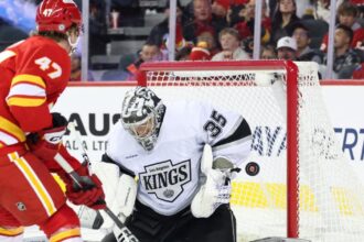 Trevor Moore's goal isn't enough to save Kings from loss to Flames