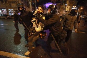 Over 40 people hospitalized in Georgia during protests over the suspension of EU talks