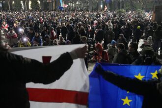 EU Parliament delegation visits Georgia and marches with pro-EU protesters