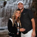 LAS VEGAS, NEVADA - JUNE 01: Josh Allen and Brittany Williams pose during Capital One's The Match VI - Brady & Rodgers v Allen & Mahomes at Wynn Golf Club on June 01, 2022 in Las Vegas, Nevada. (Photo by Carmen Mandato/Getty Images for The Match)