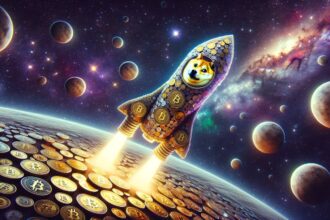 dogecoin on a rocket