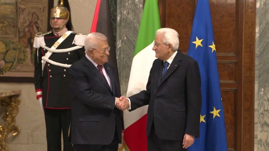 Palestinian President Abbas meets with Italian counterpart Mattarella in Rome