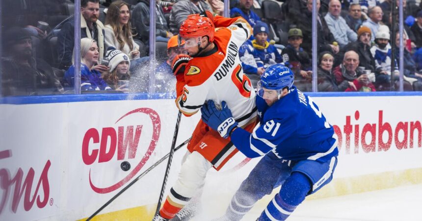 Ducks fall to Maple Leafs as losing streak stretches to five games